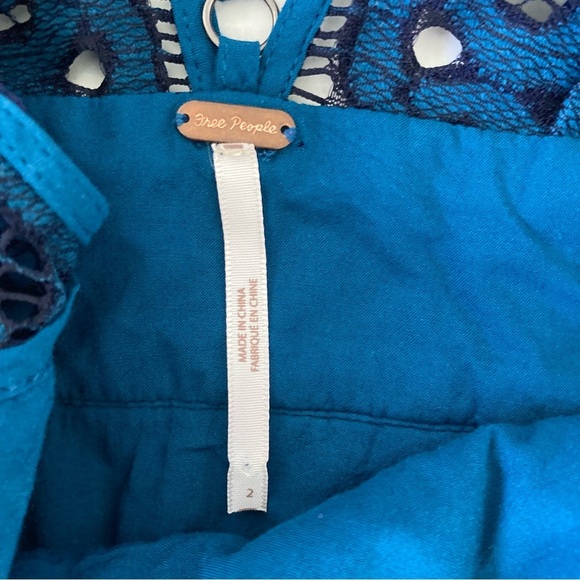 Free People One Million Lovers Lace Dress Size 2 Blue - Picture 7 of 11